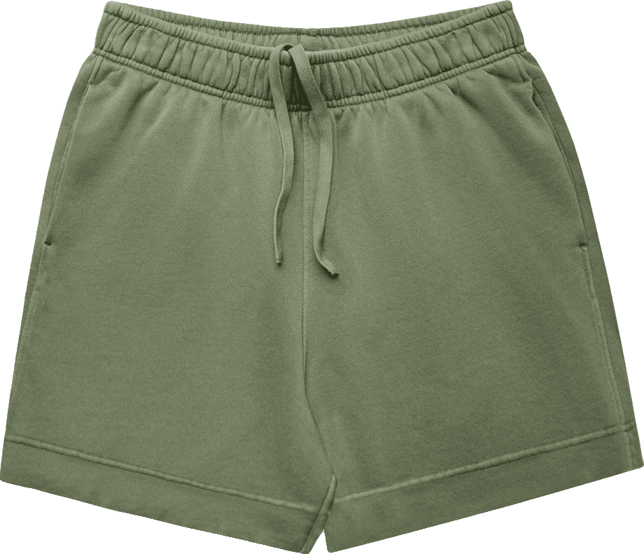 Relax Faded Track Shorts 18" in Faded Olive